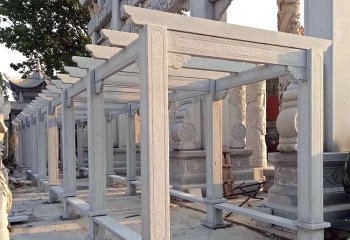 長廊雕塑-中式石雕花架長廊