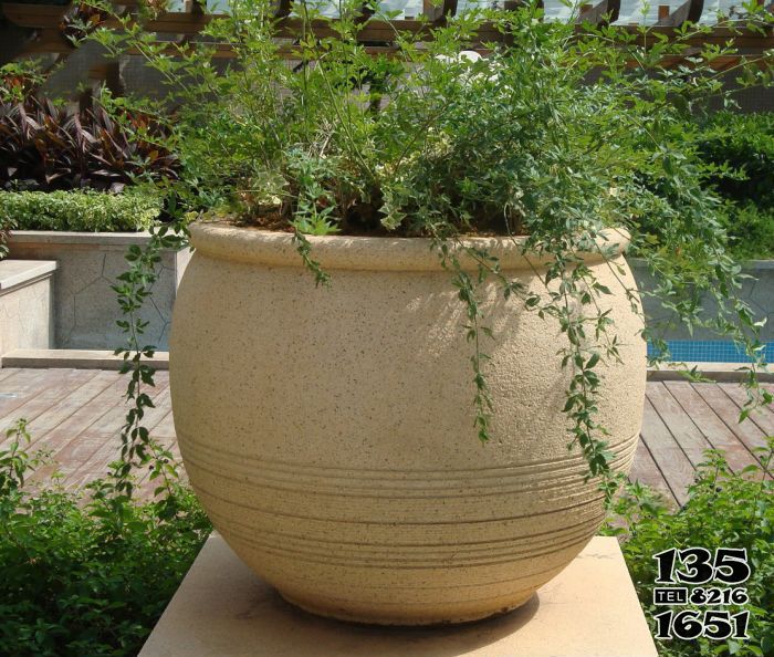花盆雕塑-小區景觀大理石石雕花盆雕塑 花盆雕塑-小區景觀大理石石雕花盆雕塑高清圖片