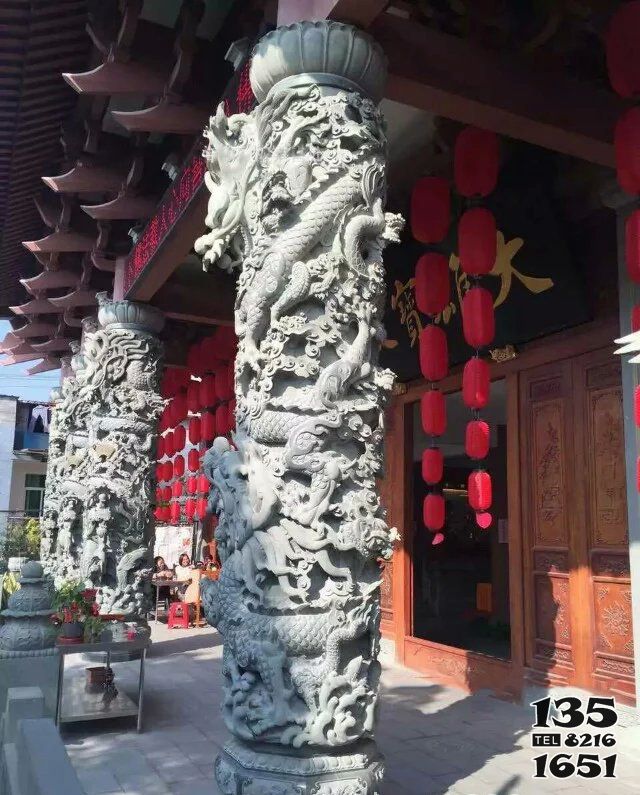華表雕塑-景區(qū)古建筑門口華表龍雕塑擺件 華表雕塑-景區(qū)古建筑門口華表龍雕塑擺件高清圖片