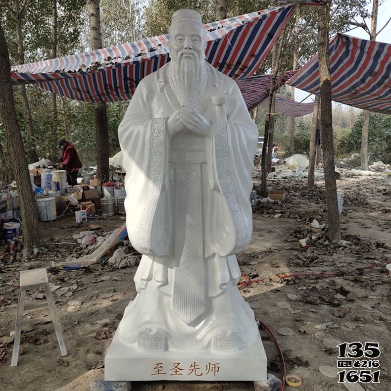 孔子雕塑-戶外大理石石雕古代人物孔子雕塑 孔子雕塑-戶外大理石石雕古代人物孔子雕塑高清圖片