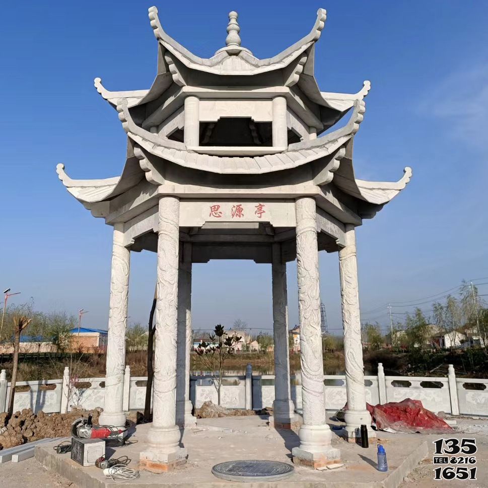 涼亭雕塑-公園廣場青石雙層浮雕休息區擺放涼亭 涼亭雕塑-公園廣場青石雙層浮雕休息區擺放涼亭高清圖片