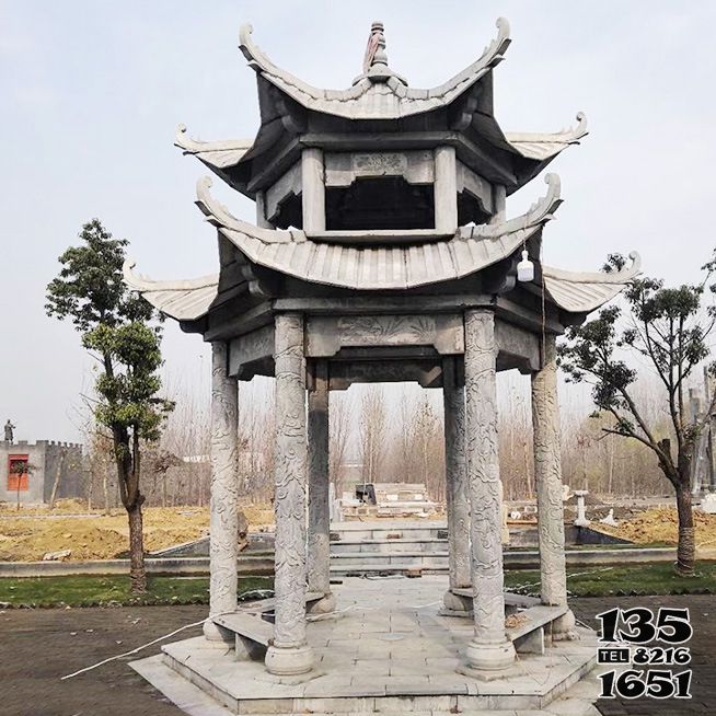 涼亭雕塑-景區廣場擺放休閑花崗巖二層頂蓋涼亭 涼亭雕塑-景區廣場擺放休閑花崗巖二層頂蓋涼亭高清圖片