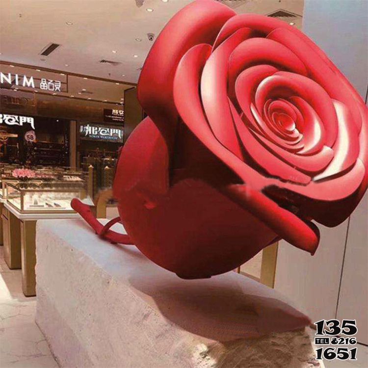 玫瑰雕塑-商場大廈玻璃鋼仿真玫瑰花雕塑 玫瑰雕塑-商場大廈玻璃鋼仿真玫瑰花雕塑高清圖片