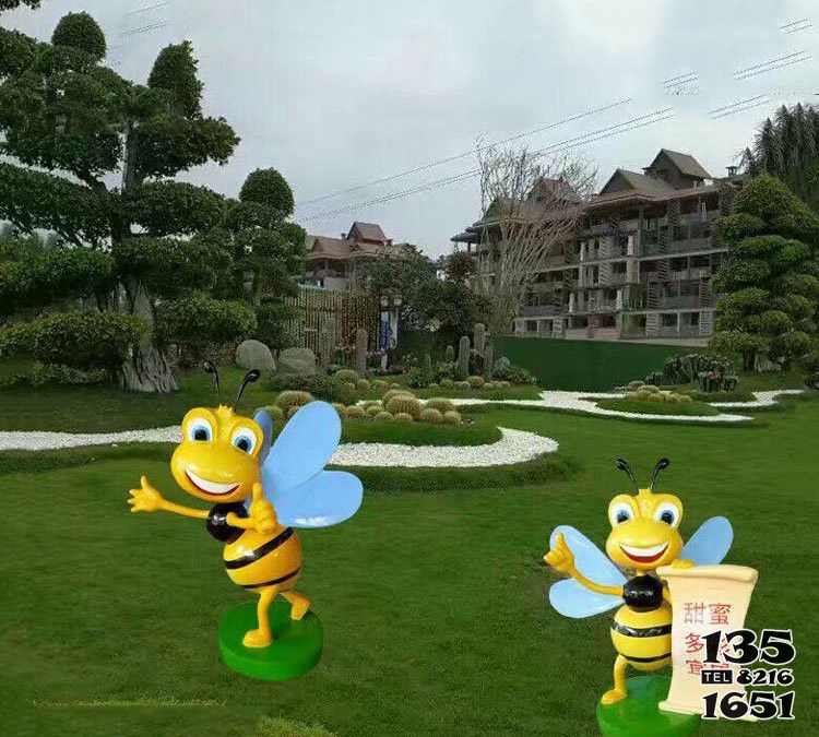 蜜蜂雕塑-別墅庭院小區標識語卡通玻璃鋼蜜蜂雕塑 蜜蜂雕塑-別墅庭院小區標識語卡通玻璃鋼蜜蜂雕塑高清圖片