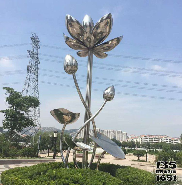 荷花雕塑-公園不銹鋼抽象廣場荷花雕塑 荷花雕塑-公園不銹鋼抽象廣場荷花雕塑高清圖片