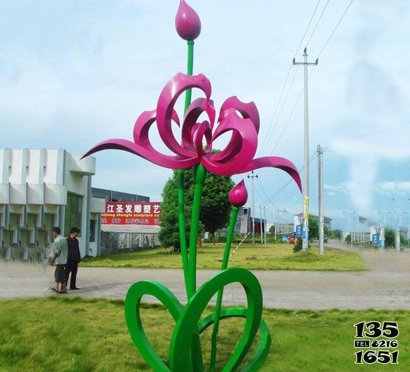 荷花雕塑-公園戶外彩色不銹鋼抽象荷花雕塑 荷花雕塑-公園戶外彩色不銹鋼抽象荷花雕塑