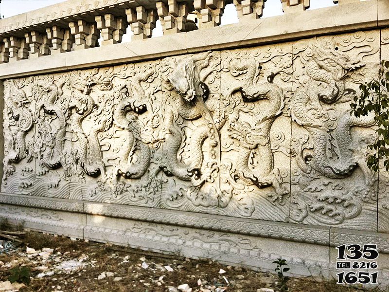 九龍壁雕塑-寺院青石九龍壁浮雕塑 九龍壁雕塑-寺院青石九龍壁浮雕塑高清圖片