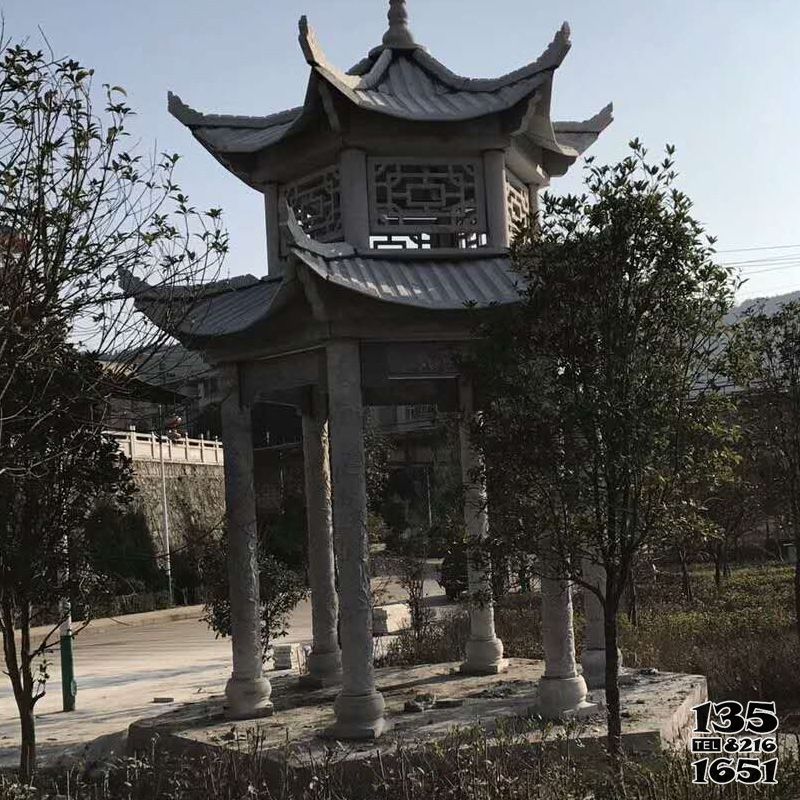 涼亭雕塑-仿古戶外景區鏤空青石雕刻休閑涼亭雕塑 涼亭雕塑-仿古戶外景區鏤空青石雕刻休閑涼亭雕塑高清圖片