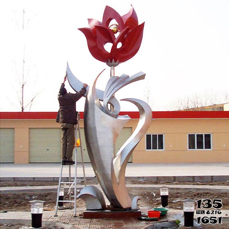 玫瑰雕塑-戶外大型不銹鋼抽象玫瑰花雕塑 玫瑰雕塑-戶外大型不銹鋼抽象玫瑰花雕塑高清圖片