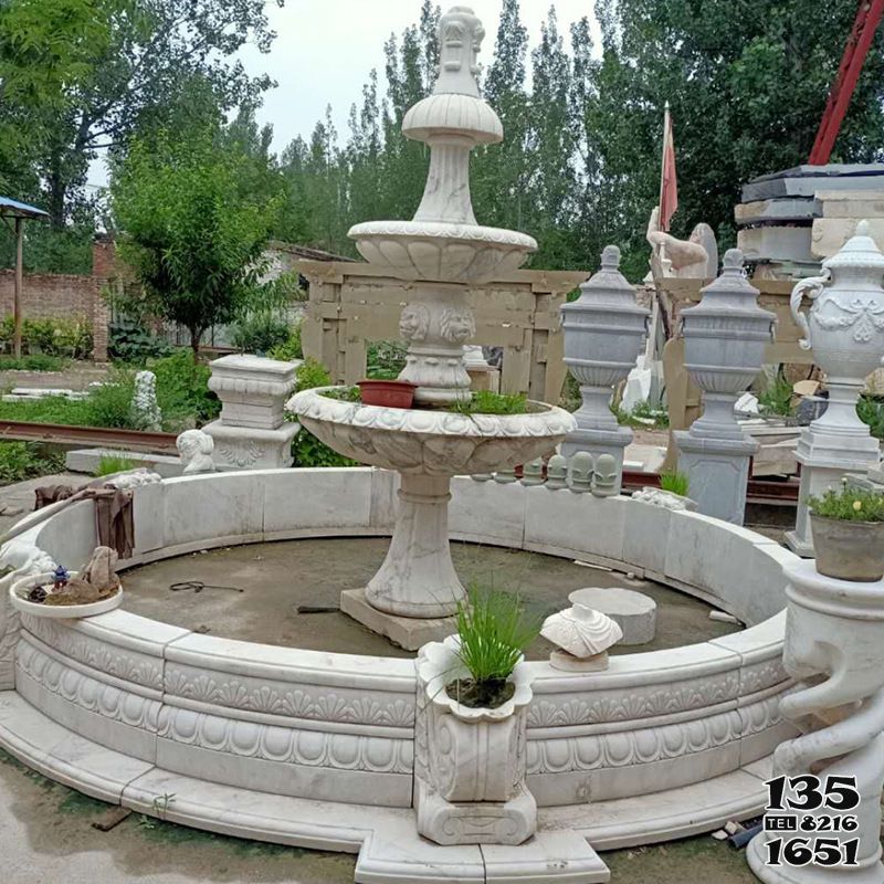 噴泉雕塑-大理石流水石雕戶外公園噴泉雕塑 噴泉雕塑-大理石流水石雕戶外公園噴泉雕塑高清圖片