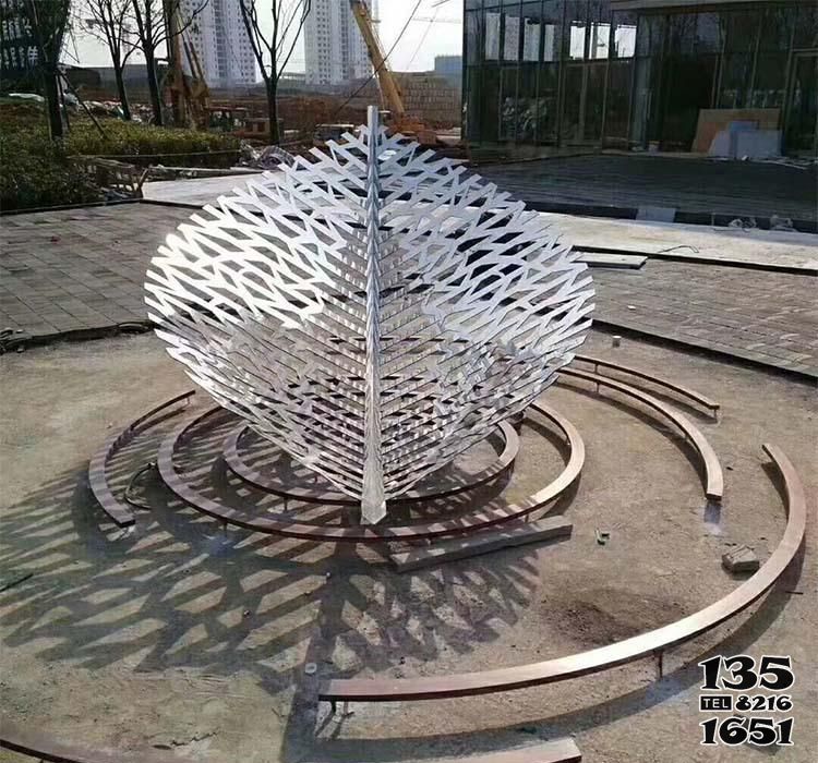 樹葉雕塑-商場不銹鋼鏤空景觀樹葉雕塑 樹葉雕塑-商場不銹鋼鏤空景觀樹葉雕塑高清圖片