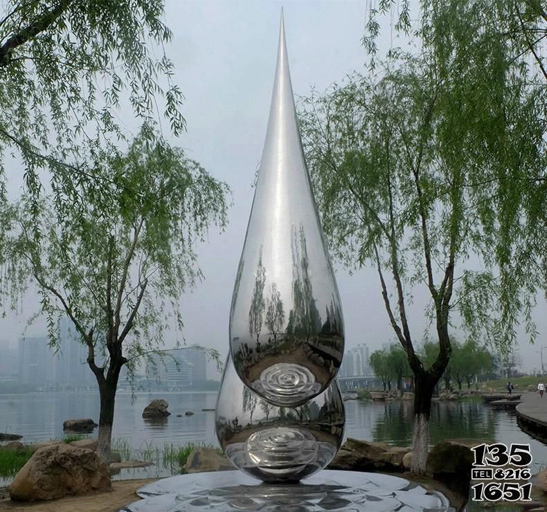 水滴雕塑-戶外公園不銹鋼抽象水滴雕塑 水滴雕塑-戶外公園不銹鋼抽象水滴雕塑高清圖片