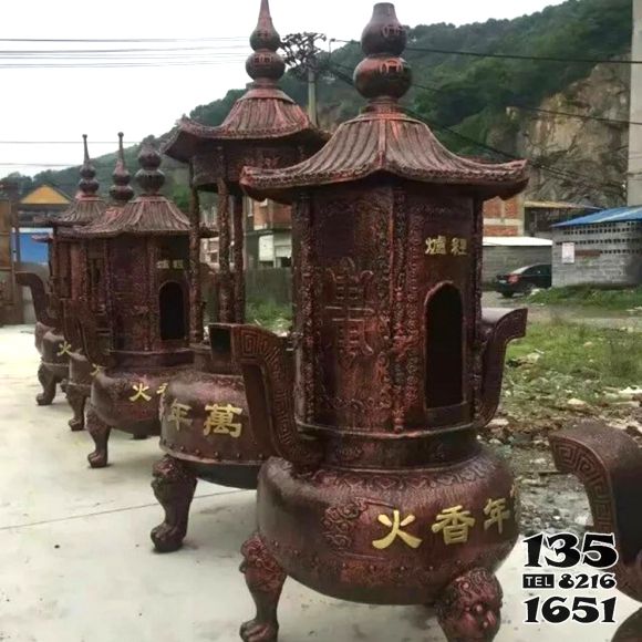 香爐雕塑-佛堂道教戶外擺放元寶焚經燒紙香爐 香爐雕塑-佛堂道教戶外擺放元寶焚經燒紙香爐高清圖片
