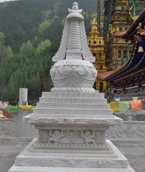 佛塔雕塑-寺廟佛塔漢白玉石雕舍利塔 佛塔雕塑-寺廟佛塔漢白玉石雕舍利塔高清圖片