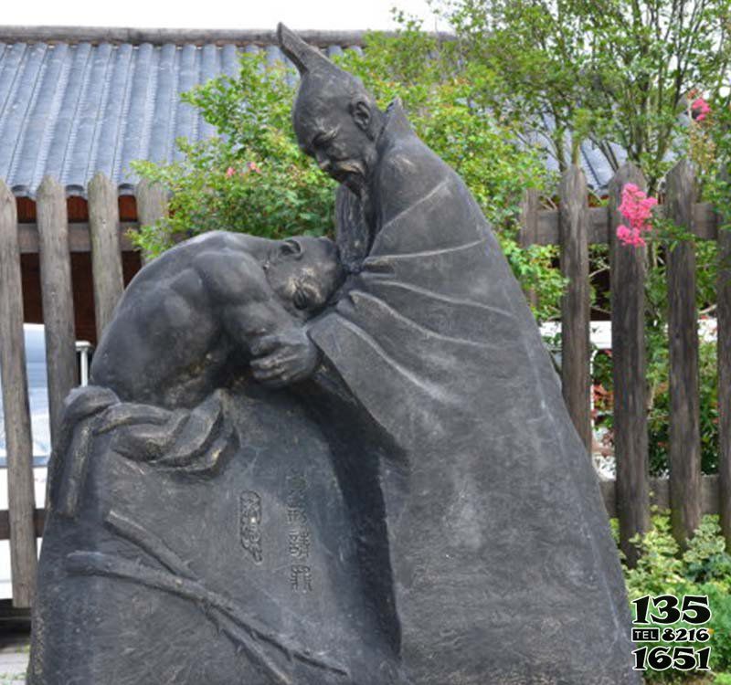 負荊請罪雕塑-廉頗藺相如抽象銅雕負荊請罪雕塑高清圖片