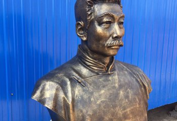 魯迅雕塑-不銹鋼仿銅胸像校園名人魯迅雕塑