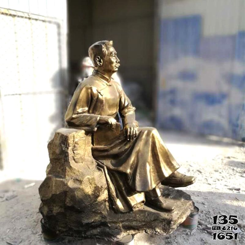 魯迅雕塑-公園景區玻璃鋼坐著的魯迅雕塑 魯迅雕塑-公園景區玻璃鋼坐著的魯迅雕塑高清圖片