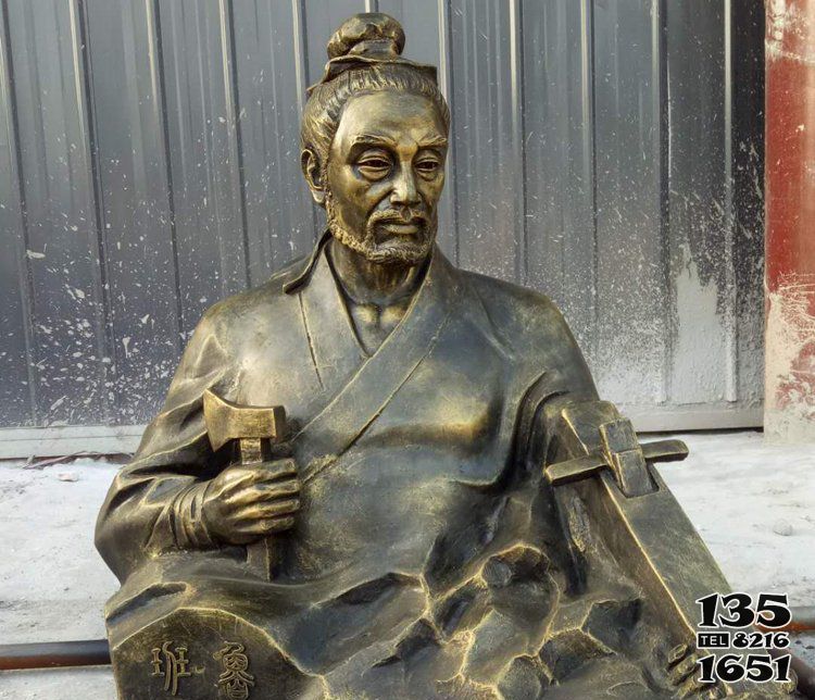 魯班雕塑-公園擺放工匠祖師魯班玻璃鋼仿銅雕塑 魯班雕塑-公園擺放工匠祖師魯班玻璃鋼仿銅雕塑高清圖片