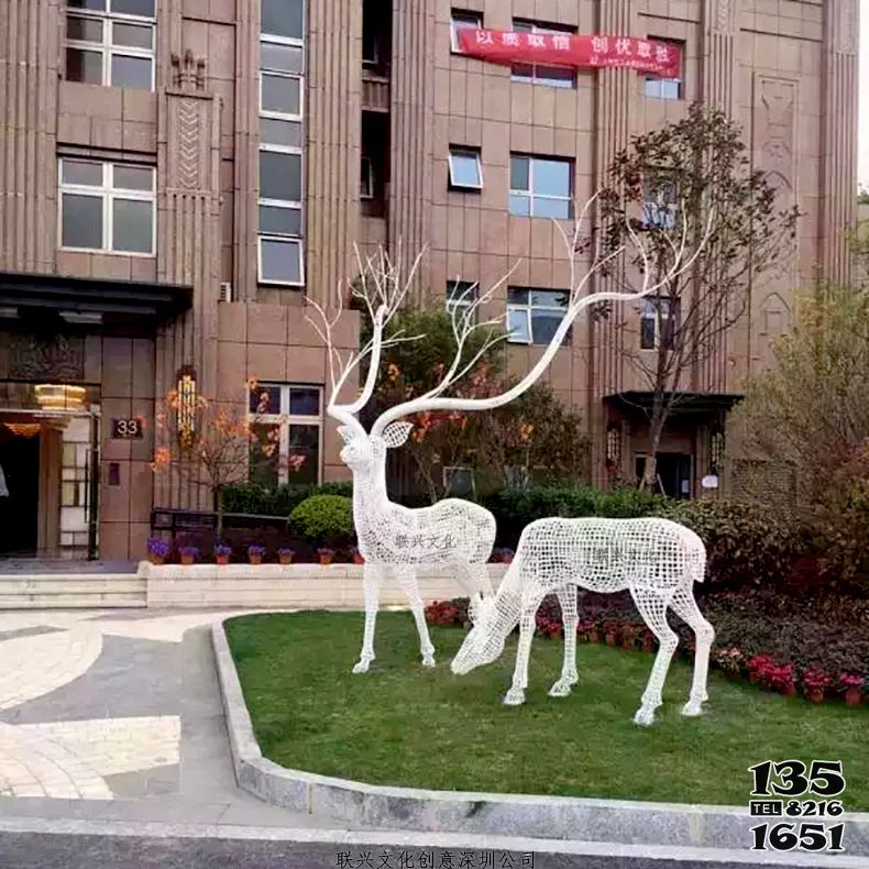 梅花鹿雕塑-小區創意景觀不銹鋼鏤空梅花鹿雕塑 梅花鹿雕塑-小區創意景觀不銹鋼鏤空梅花鹿雕塑