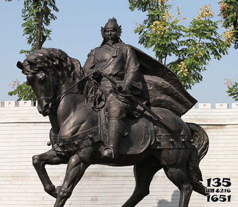 騎馬雕塑-古人銅雕將軍騎馬雕塑 騎馬雕塑-古人銅雕將軍騎馬雕塑高清圖片