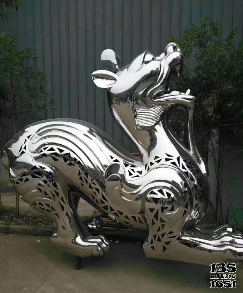 麒麟雕塑-不銹鋼鏡面抽象麒麟雕塑 麒麟雕塑-不銹鋼鏡面抽象麒麟雕塑高清圖片
