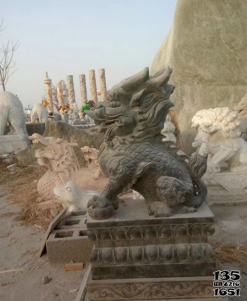 麒麟雕塑-庭院大理石仿古做舊石雕麒麟雕塑 麒麟雕塑-庭院大理石仿古做舊石雕麒麟雕塑