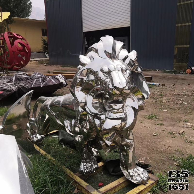 獅子雕塑-戶外園林不銹鋼鏡面創意抽象獅子雕塑 獅子雕塑-戶外園林不銹鋼鏡面創意抽象獅子雕塑高清圖片