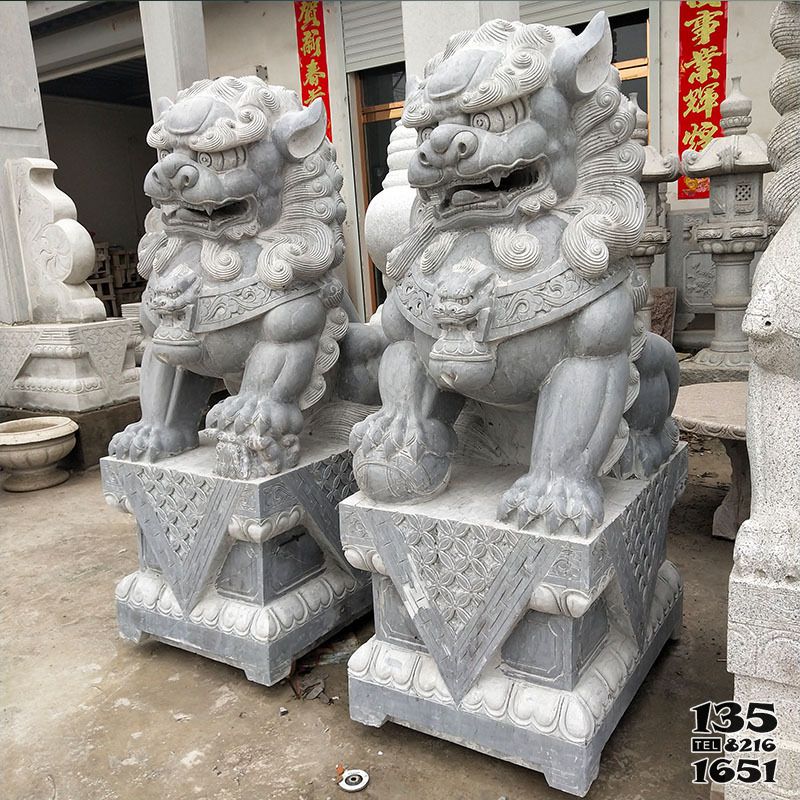 獅子雕塑-祠堂寺廟創意青石石雕鎮宅獅子雕塑 獅子雕塑-祠堂寺廟創意青石石雕鎮宅獅子雕塑高清圖片