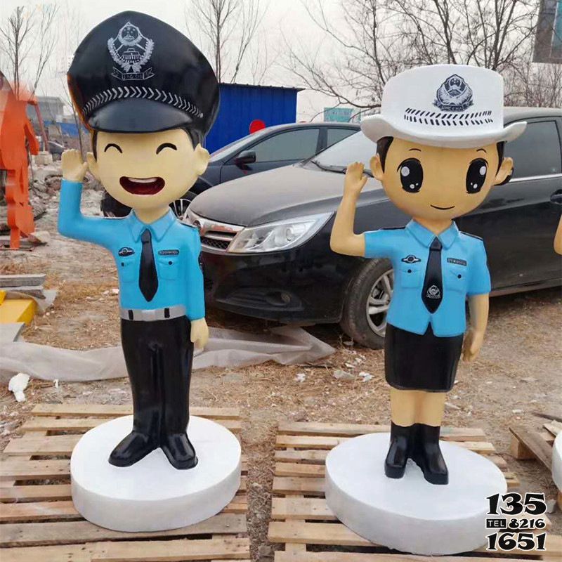 警察雕塑-玻璃鋼卡通人物人民警察雕塑 警察雕塑-玻璃鋼卡通人物人民警察雕塑高清圖片