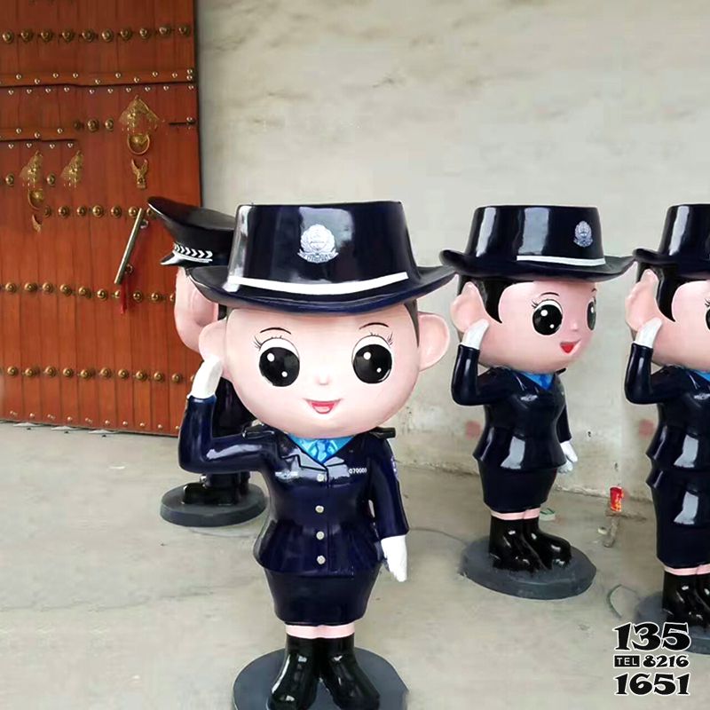 警察雕塑-卡通人物警察玻璃鋼女警察雕塑 警察雕塑-卡通人物警察玻璃鋼女警察雕塑