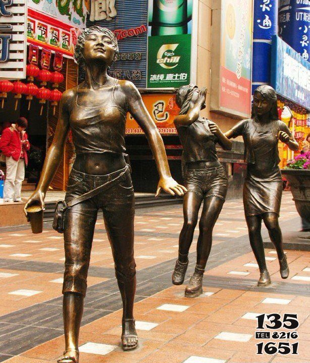 女人雕塑-步行街逛街的人物銅雕女人雕塑 女人雕塑-步行街逛街的人物銅雕女人雕塑高清圖片
