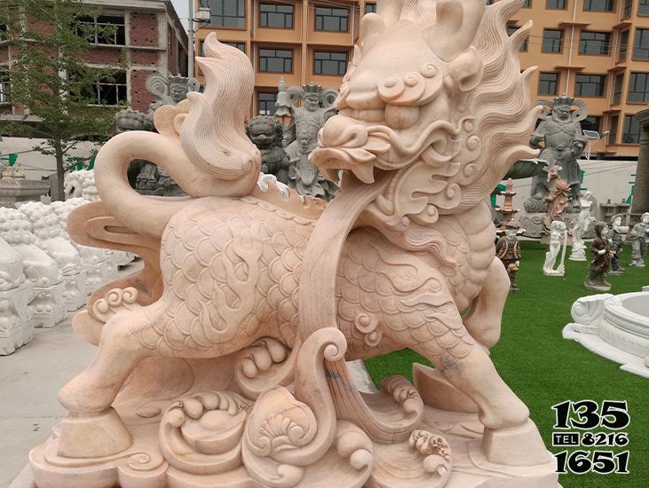 麒麟雕塑-景區擺放晚霞紅浮雕麒麟雕塑 麒麟雕塑-景區擺放晚霞紅浮雕麒麟雕塑高清圖片