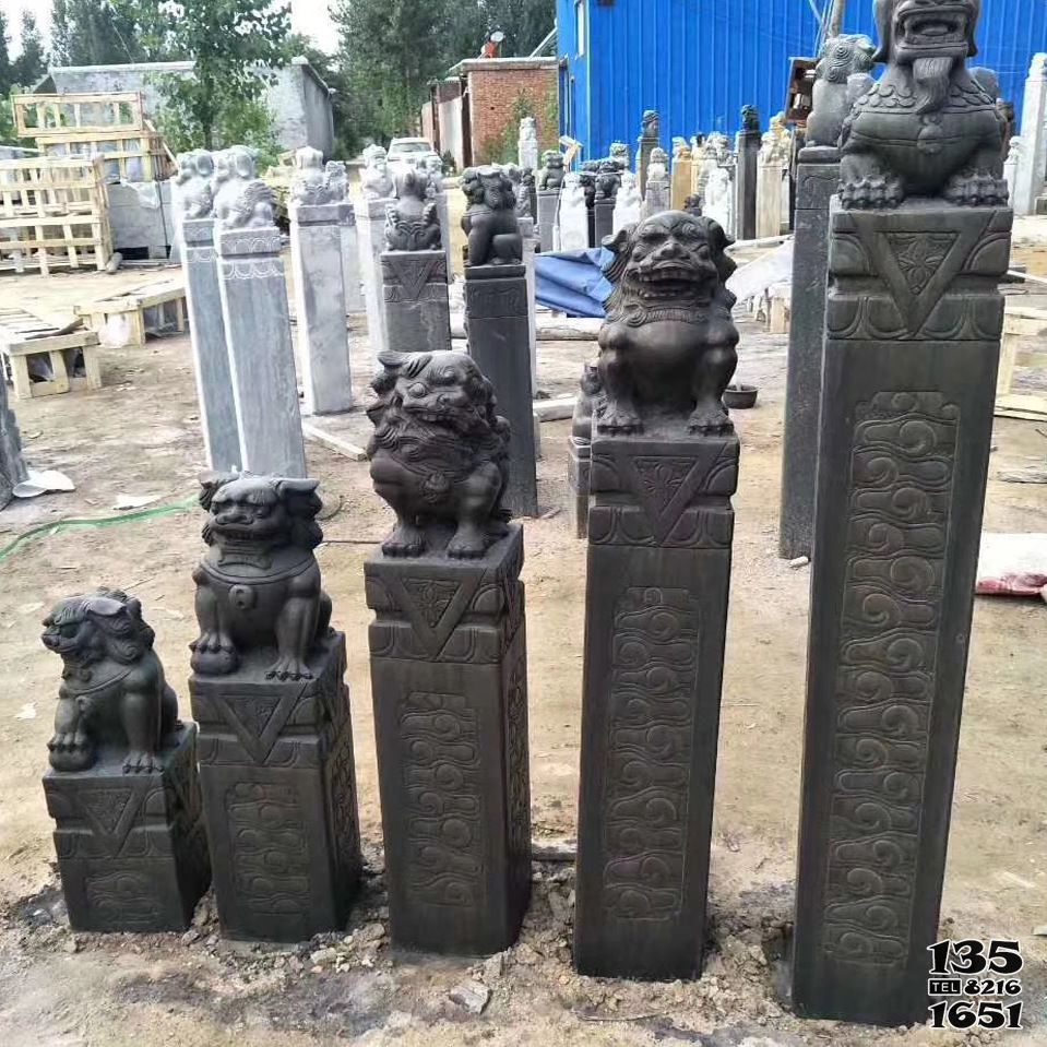 拴馬柱雕塑-大理石噴漆獅子浮雕拴馬柱雕塑 拴馬柱雕塑-大理石噴漆獅子浮雕拴馬柱雕塑高清圖片