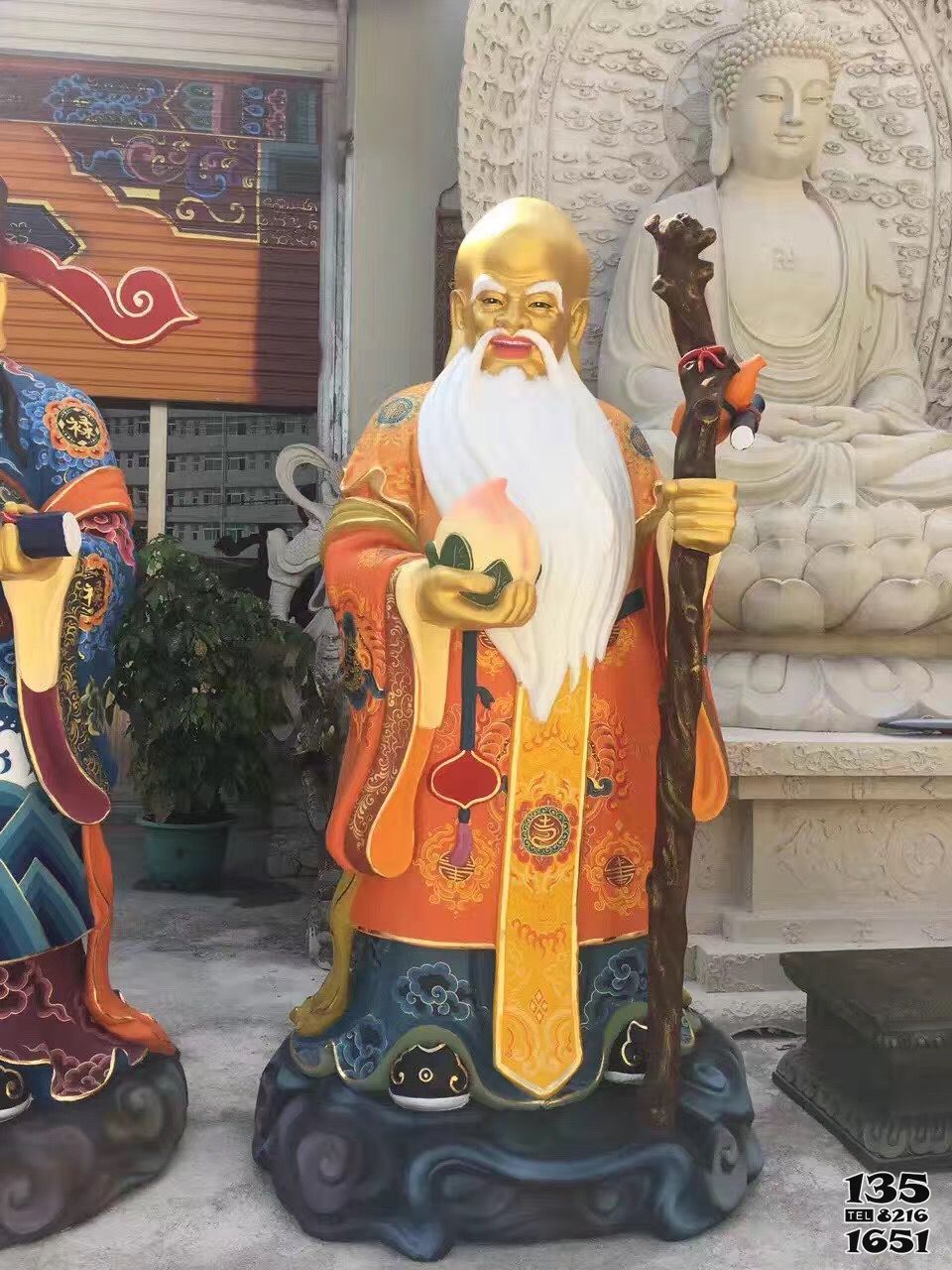 福祿壽雕塑-大型玻璃鋼景區壽星人物景觀福祿壽雕塑 福祿壽雕塑-大型玻璃鋼景區壽星人物景觀福祿壽雕塑高清圖片