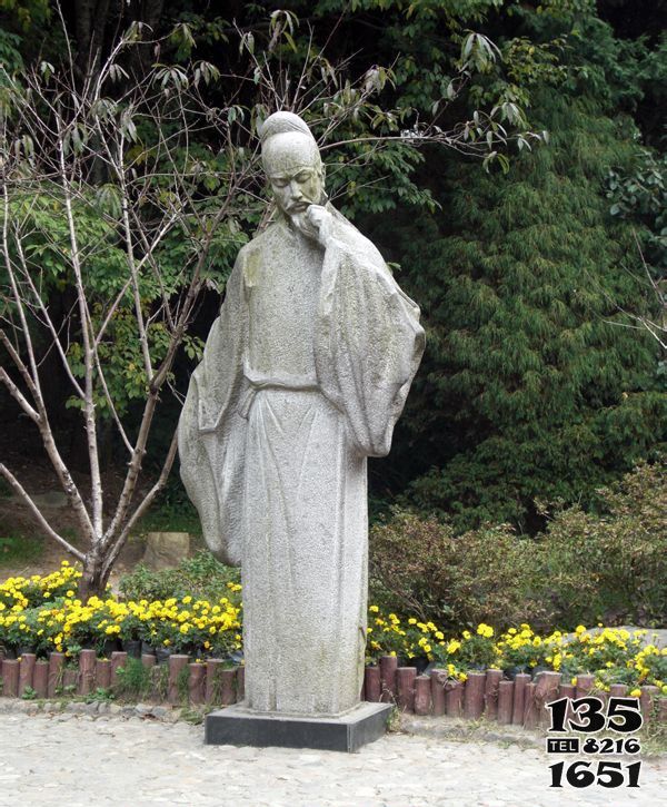 李白雕塑-公園景觀大理石唐代詩人李白石雕塑 李白雕塑-公園景觀大理石唐代詩人李白石雕塑高清圖片