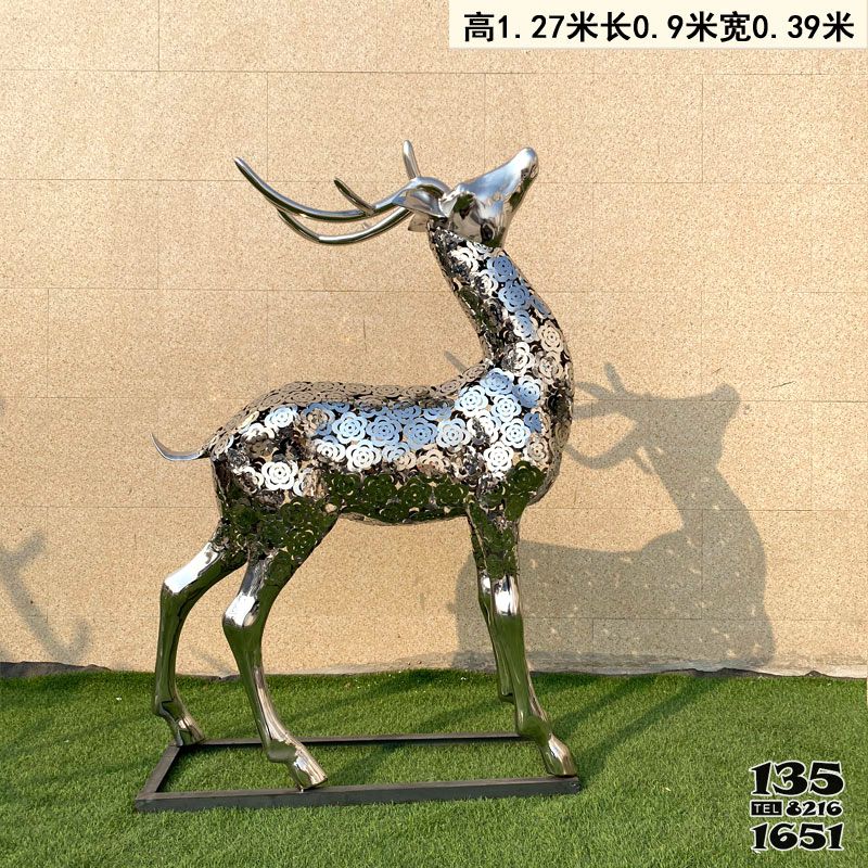 梅花鹿雕塑-企業(yè)不銹鋼鏡面鏤空梅花鹿雕塑 梅花鹿雕塑-企業(yè)不銹鋼鏡面鏤空梅花鹿雕塑高清圖片