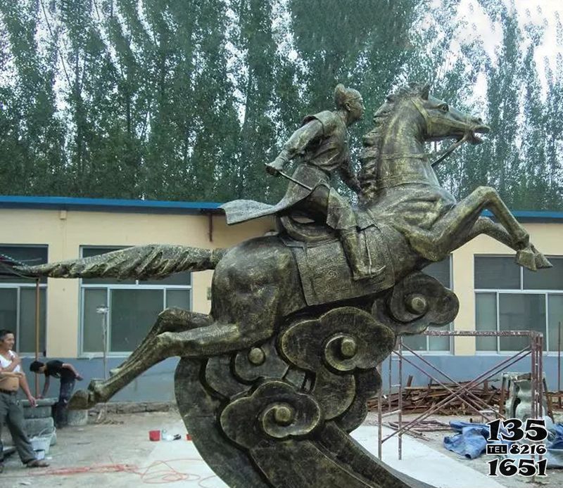 騎馬雕塑-廣場銅雕馬兒跳躍的騎馬雕塑 騎馬雕塑-廣場銅雕馬兒跳躍的騎馬雕塑高清圖片