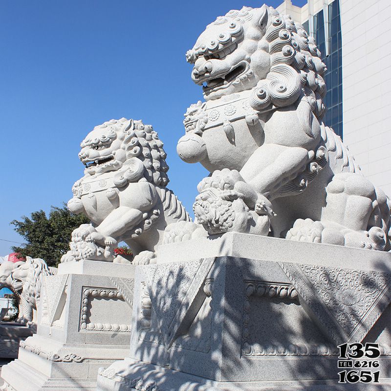 獅子雕塑-大理石石雕大型仿真鎮宅招財動物獅子雕塑 獅子雕塑-大理石石雕大型仿真鎮宅招財動物獅子雕塑高清圖片