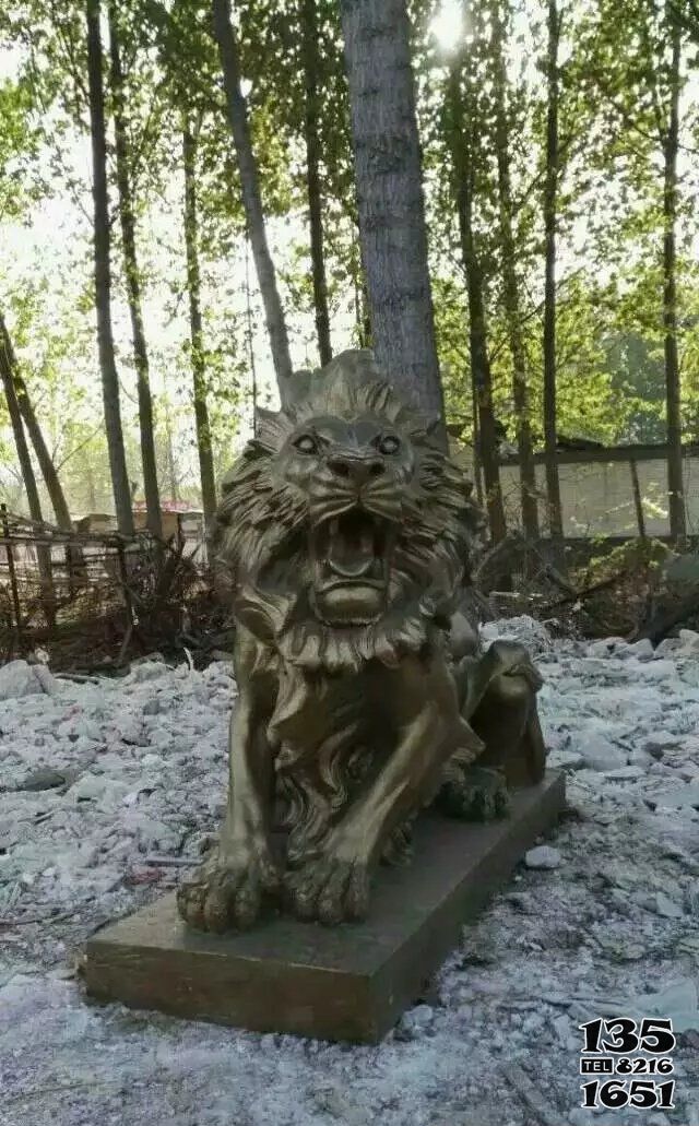 獅子雕塑-戶外園林景區大型不銹鋼仿銅獅子雕塑 獅子雕塑-戶外園林景區大型不銹鋼仿銅獅子雕塑高清圖片