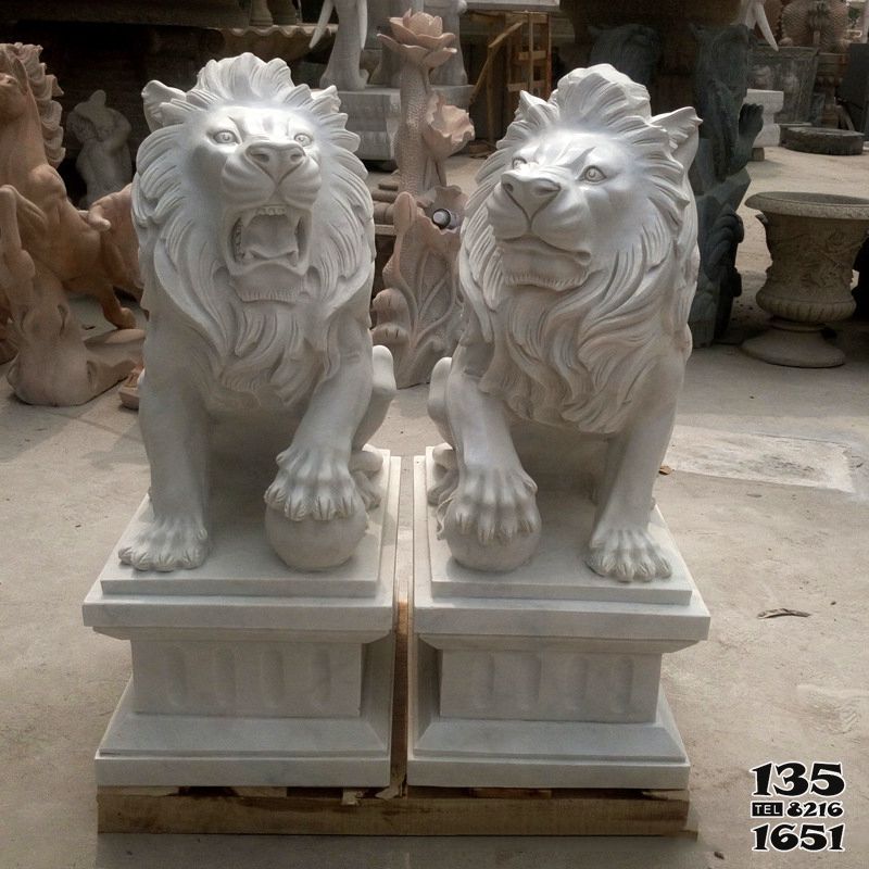 獅子雕塑-墓地創意大型仿真石雕獅子雕塑 獅子雕塑-墓地創意大型仿真石雕獅子雕塑高清圖片