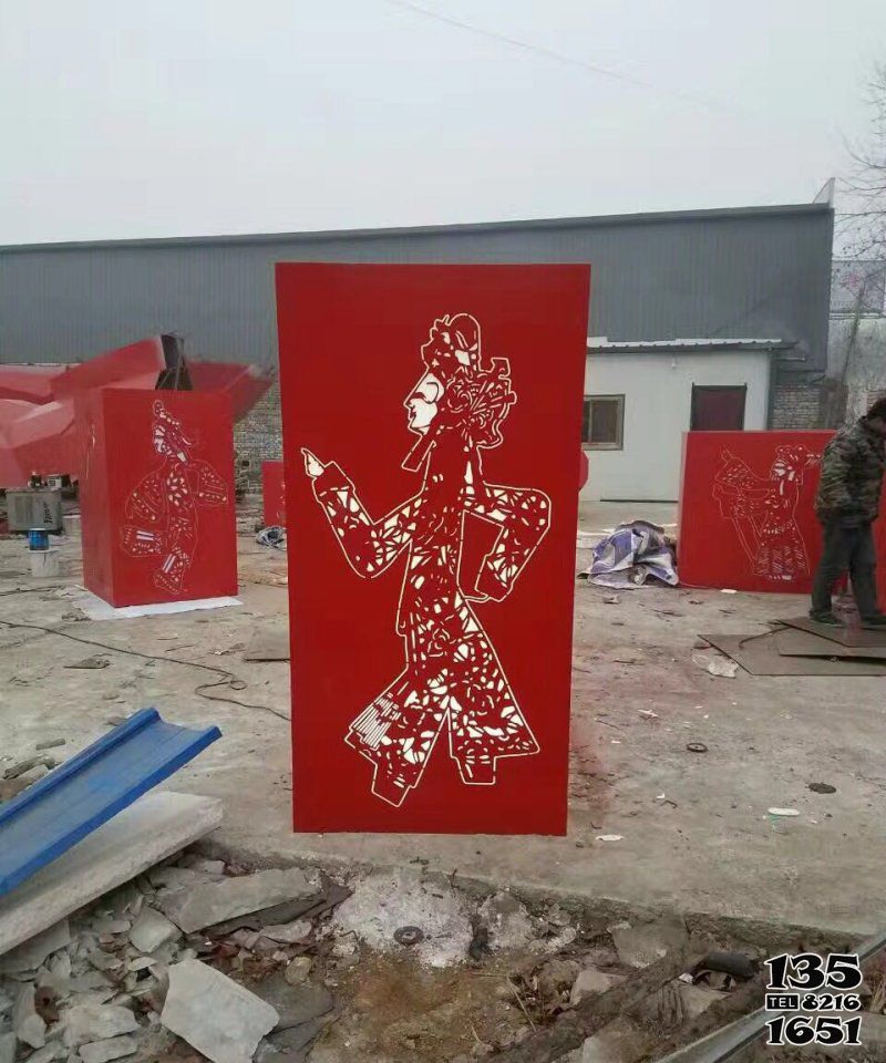 公皮影戲雕塑-企業園林不銹鋼鏤空剪紙皮影戲人物燈罩雕塑 公皮影戲雕塑-企業園林不銹鋼鏤空剪紙皮影戲人物燈罩雕塑