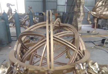 渾天儀雕塑-不銹鋼噴漆創意公園景區渾天儀雕塑