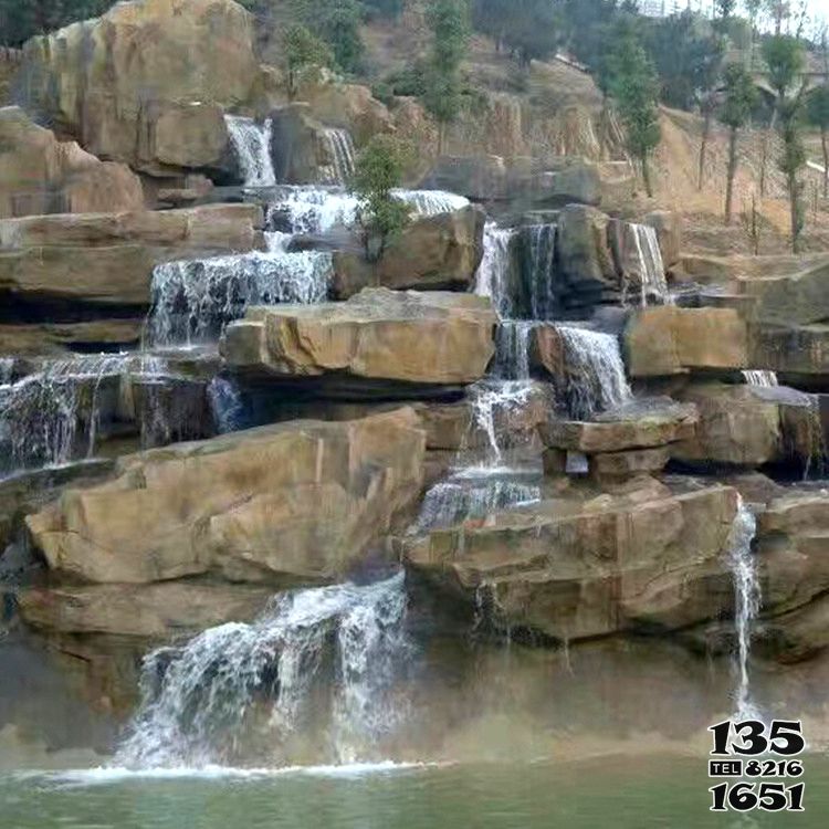 假山雕塑-公園黃石假山流水景觀-石雕 假山雕塑-公園黃石假山流水景觀-石雕高清圖片