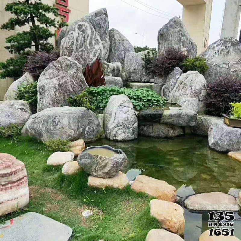 假山雕塑-售樓部擺放 池塘假山石景觀 假山雕塑-售樓部擺放 池塘假山石景觀高清圖片