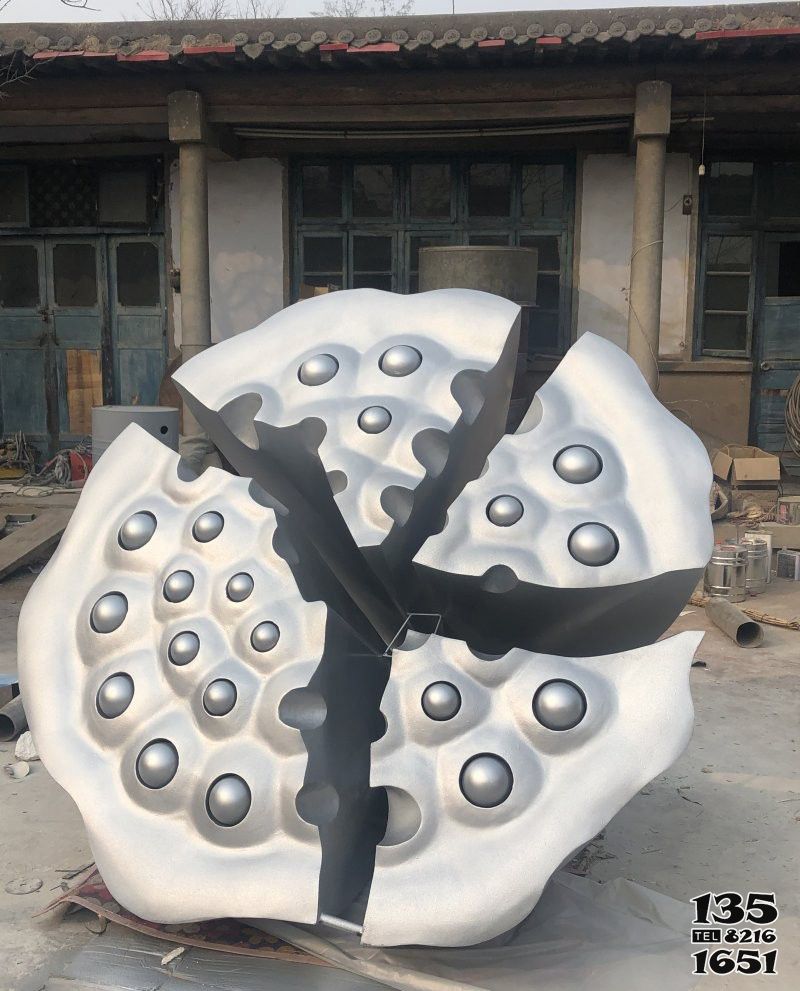 蓮蓬雕塑-不銹鋼大型裂開蓮蓬雕塑 蓮蓬雕塑-不銹鋼大型裂開蓮蓬雕塑高清圖片