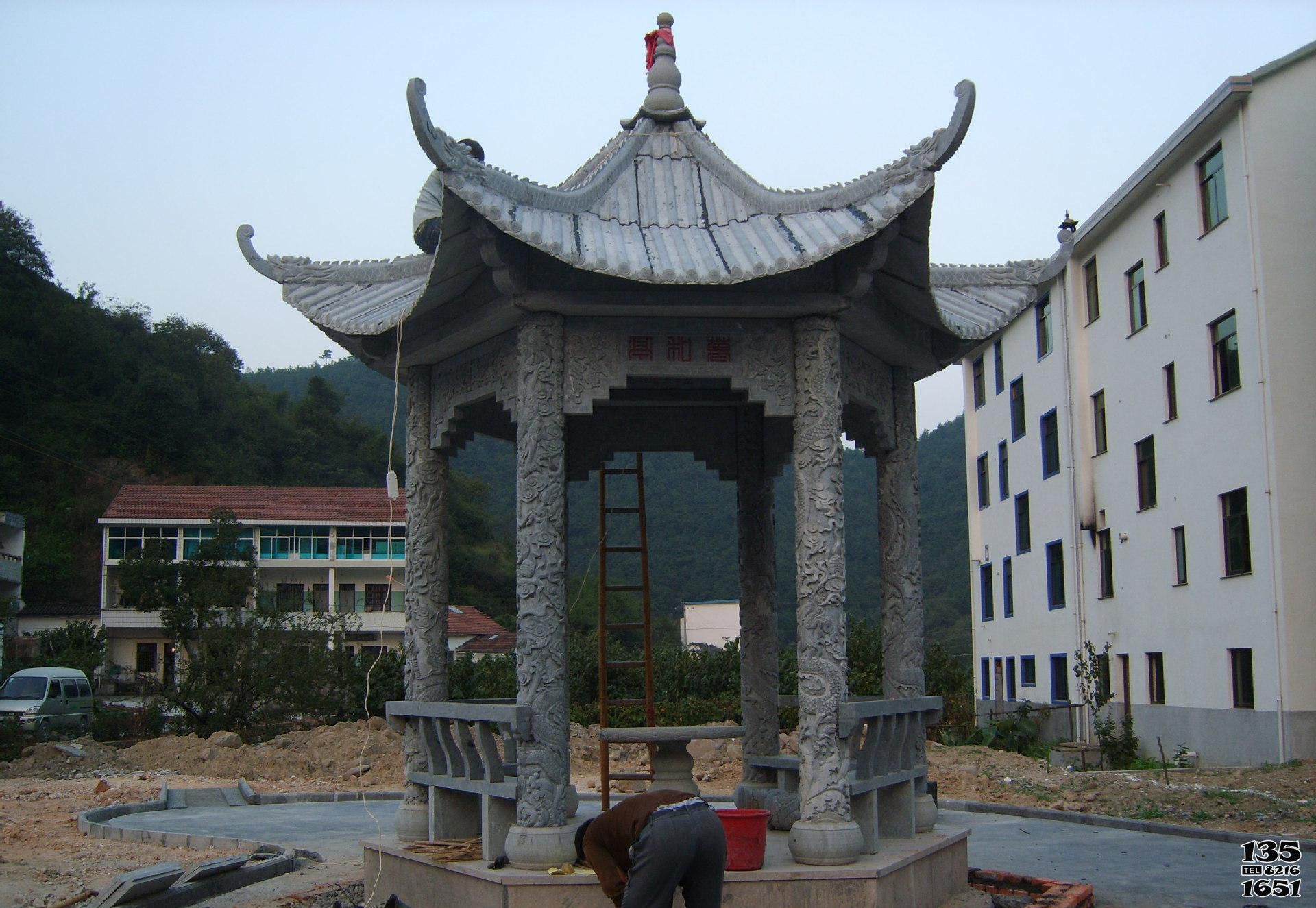涼亭雕塑-花園草坪景觀古建筑休閑區擺放涼亭 涼亭雕塑-花園草坪景觀古建筑休閑區擺放涼亭高清圖片