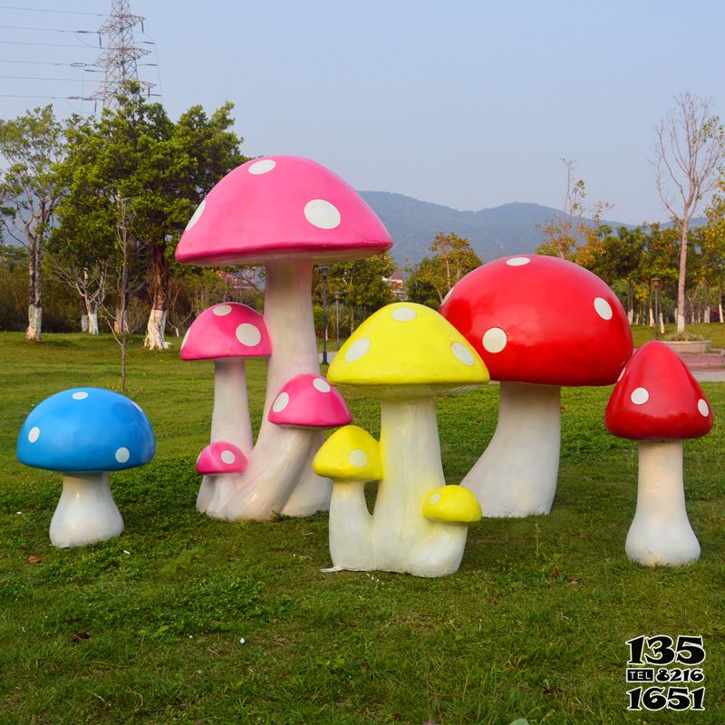 蘑菇雕塑-公園草坪卡通玻璃鋼彩繪蘑菇雕塑 蘑菇雕塑-公園草坪卡通玻璃鋼彩繪蘑菇雕塑