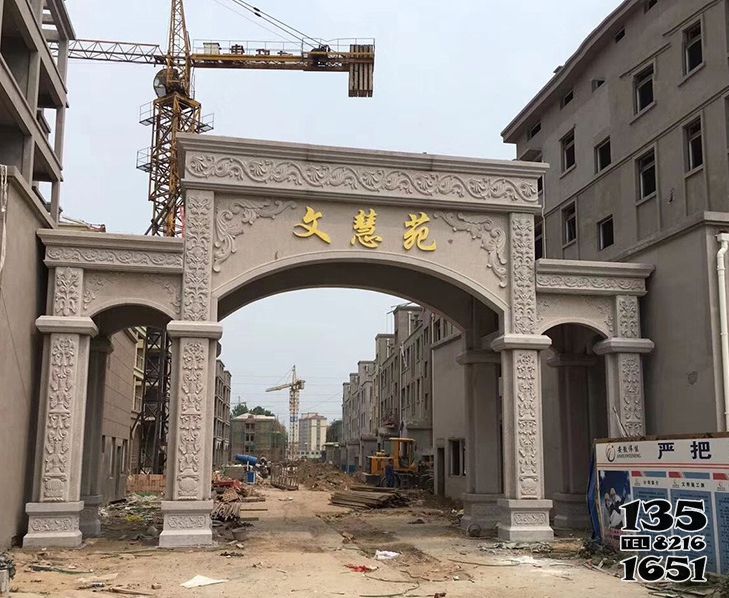 牌坊雕塑-小區歐式浮雕簡約拱門雕刻牌坊 牌坊雕塑-小區歐式浮雕簡約拱門雕刻牌坊高清圖片