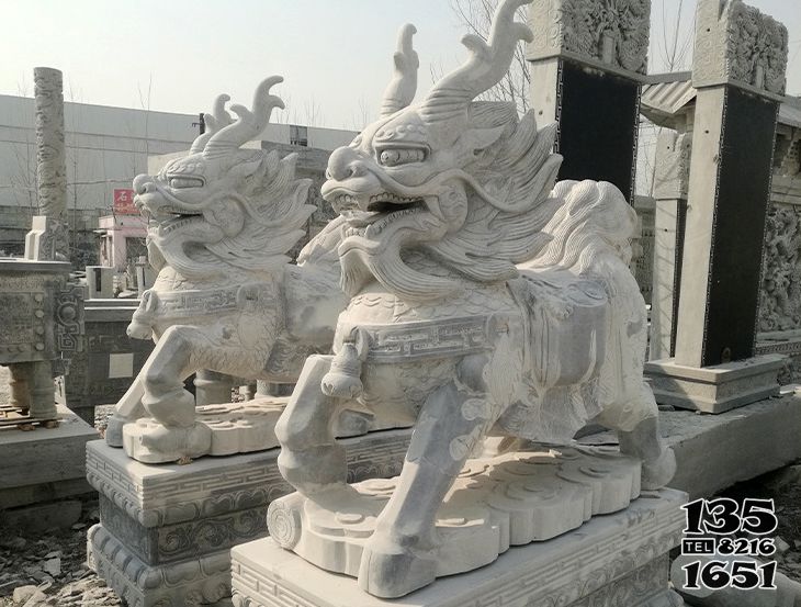 麒麟雕塑-庭院大門口擺放大理石招財麒麟雕塑 麒麟雕塑-庭院大門口擺放大理石招財麒麟雕塑