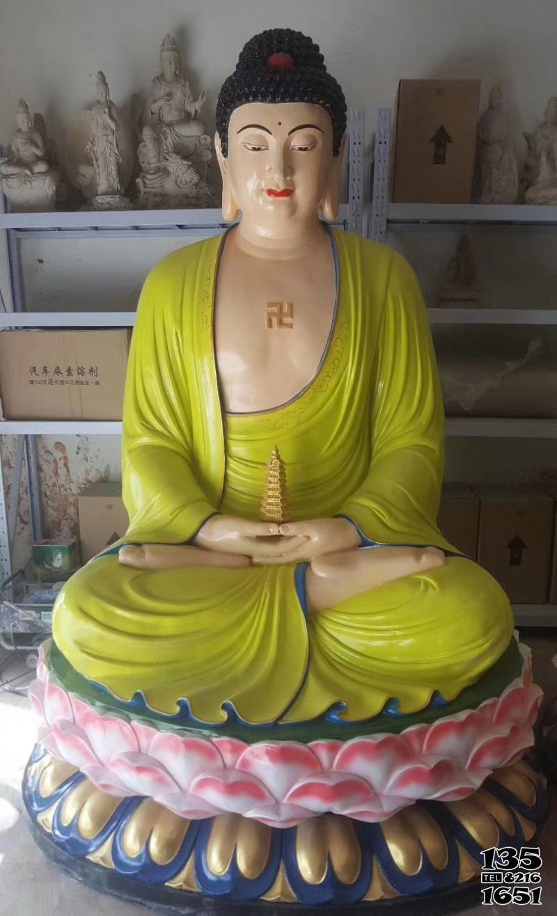 三寶佛雕塑-大型玻璃鋼彩繪寺廟三寶佛雕塑 三寶佛雕塑-大型玻璃鋼彩繪寺廟三寶佛雕塑高清圖片